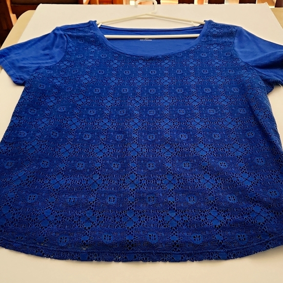 NWT Misses Studio Works Size L Lace front top - Picture 2 of 6